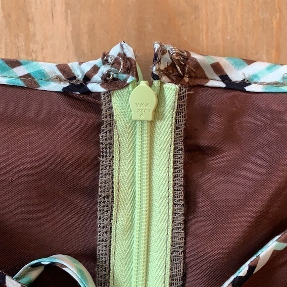 𝅺JENNIFER Reale Design Brown Plaid Tunic Mini Dress Boutique Designer 6 - Picture 14 of 16